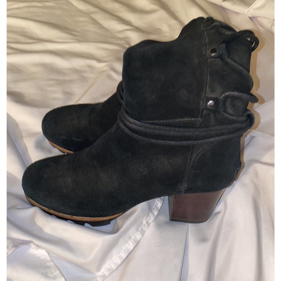 SOREL FARAH Tall BLACK WATERPROOF SUEDE LEATHER UPPER MID BOOT Women Size 9.5 - Picture 5 of 12
